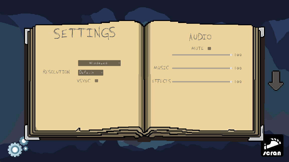 Settings menu